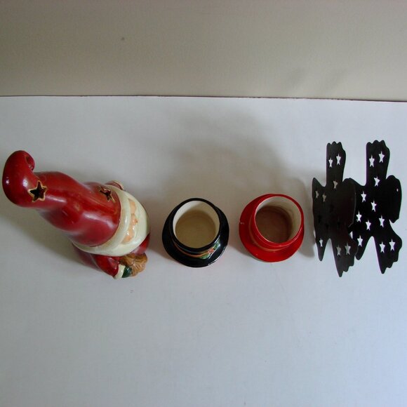 4 Christmas Candle Votive Tealight Holders Santa Snowmen Angel - Picture 9 of 11